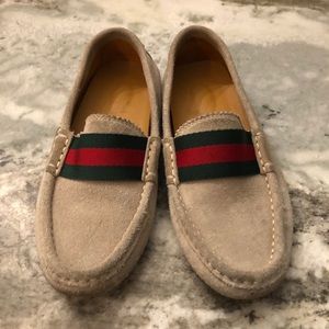 Boys Gucci Suede Moccasins